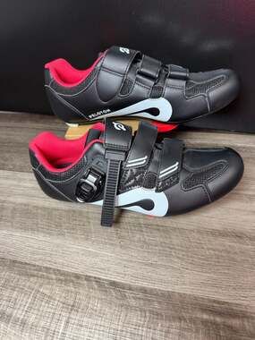 Peloton Cycling Shoes Size EU 41 Black Red Indoor Spin Bike Shoes Delta Cleats